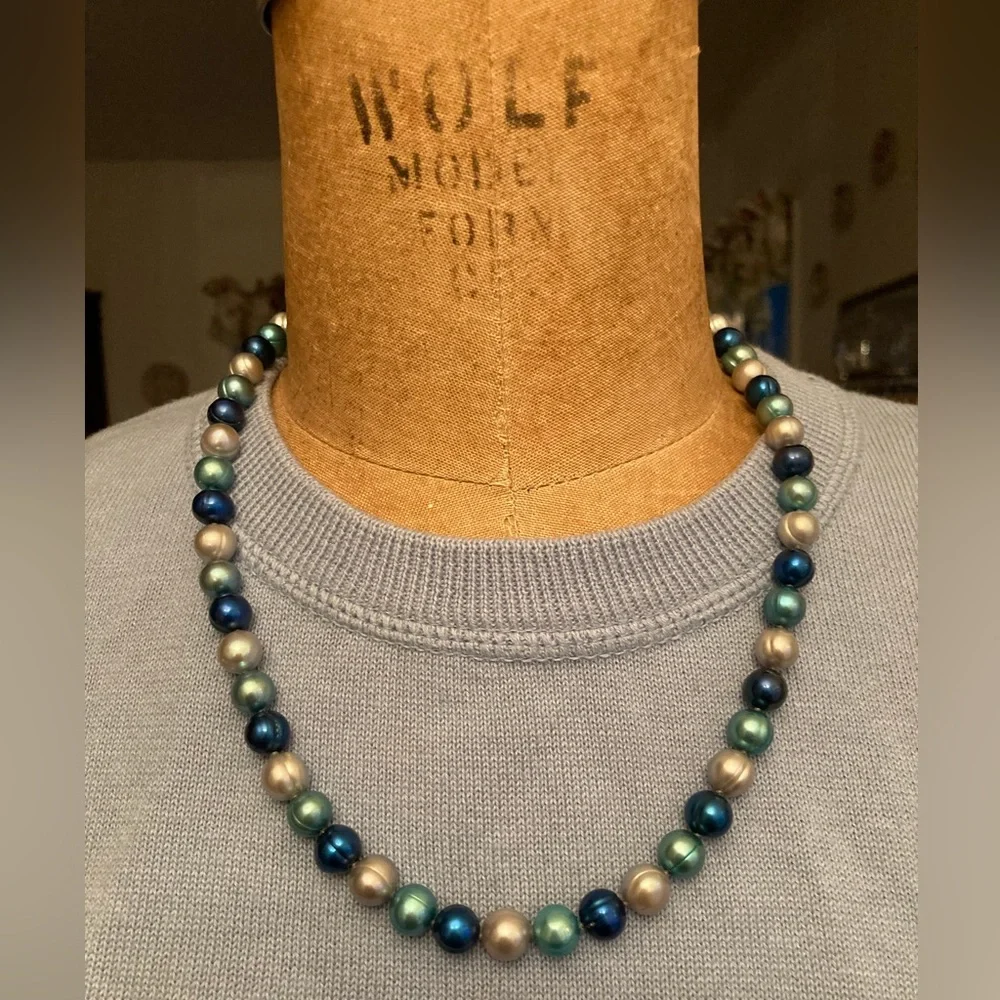 Honora Pearls BLUES 20” Multicolor Pearl Necklace GORGEOUS BLUE MOON COLLECTION - Picture 1 of 8